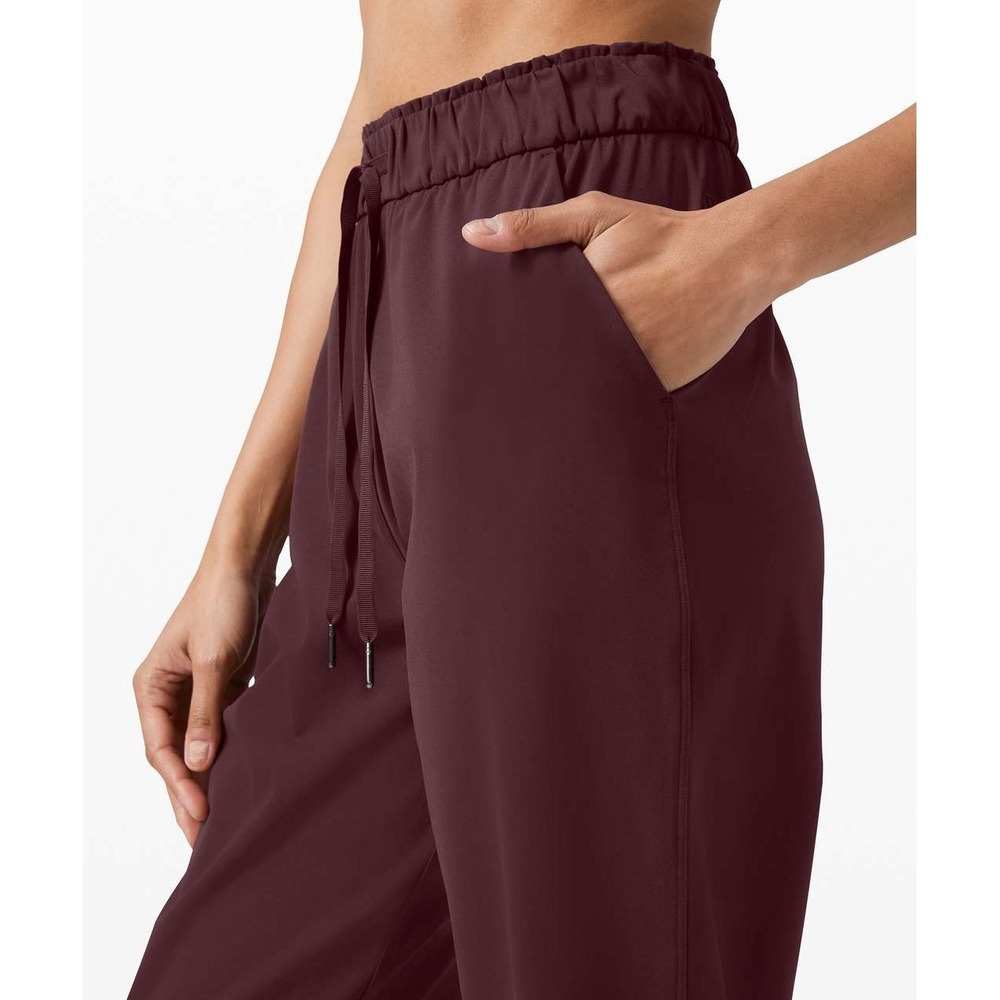 Lululemon Keep Moving Pant 7/8 High Rise Pockets Stretch Cassis Maroon Size 14 - Picture 6 of 13